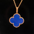 Van Cleef & Arpels CLOVER PINK GOLD TURQUOISE NECKLACE