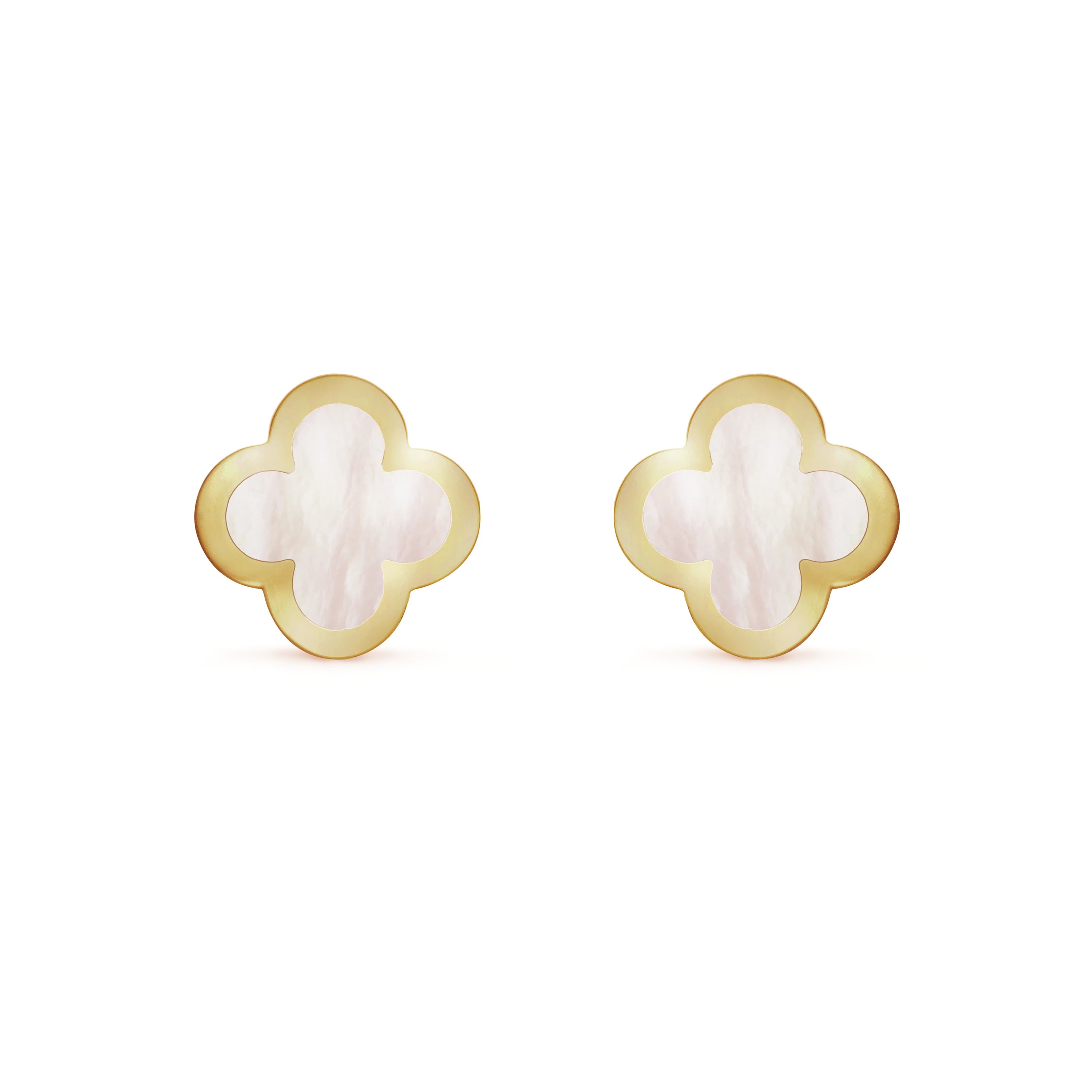 Van Cleef & Arpels PURE CLOVER MOP PINK GOLD EARRINGS