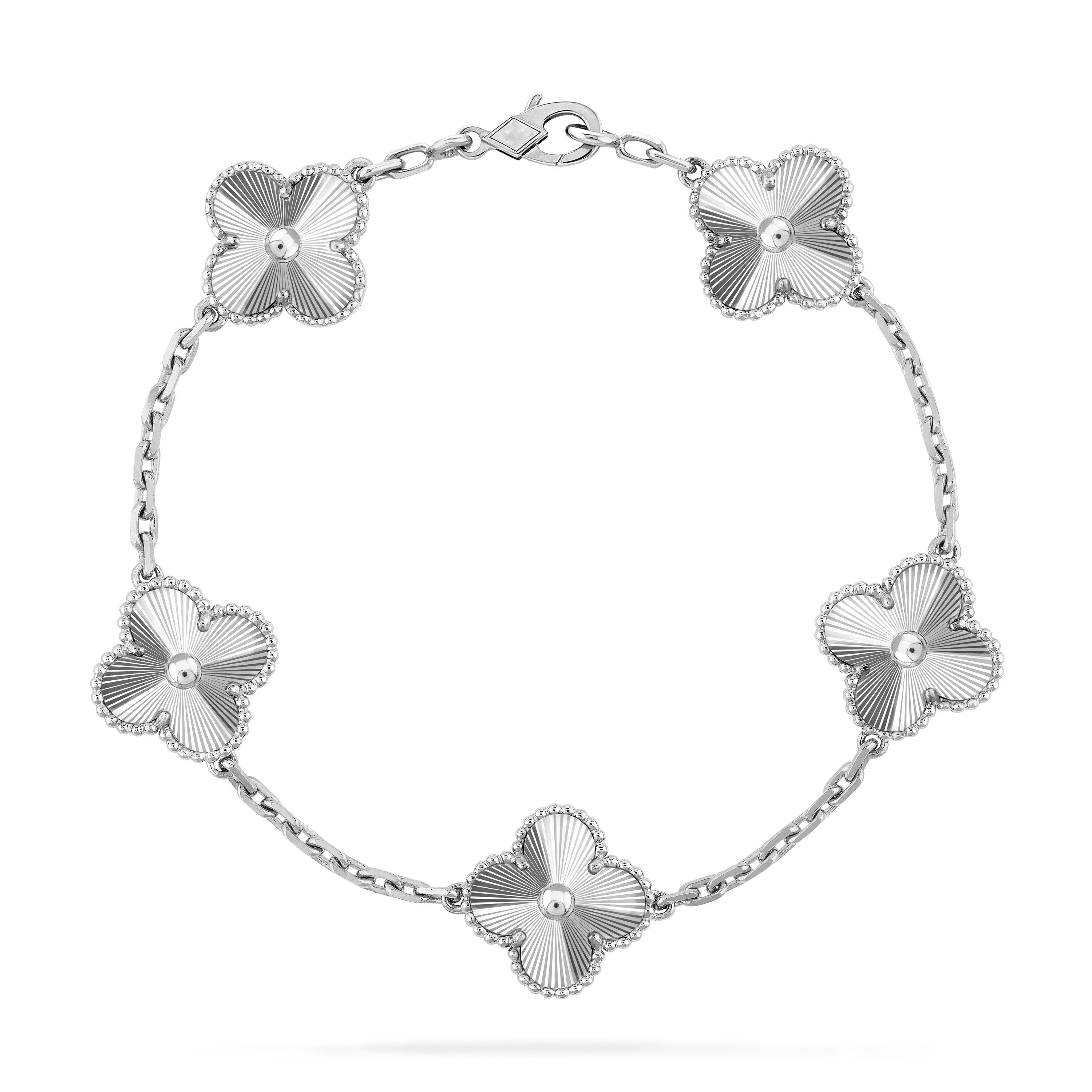 Van Cleef & Arpels CLOVER SILVER 5 MOTIFS BRACELET