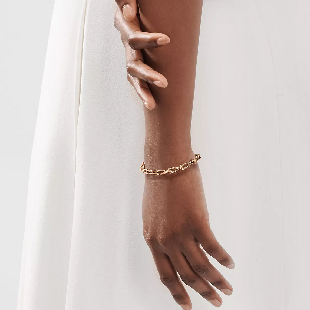 TIFFANY HARDWEAR SMALL LINK 26 MOTIF PINK GOLD BRACELET