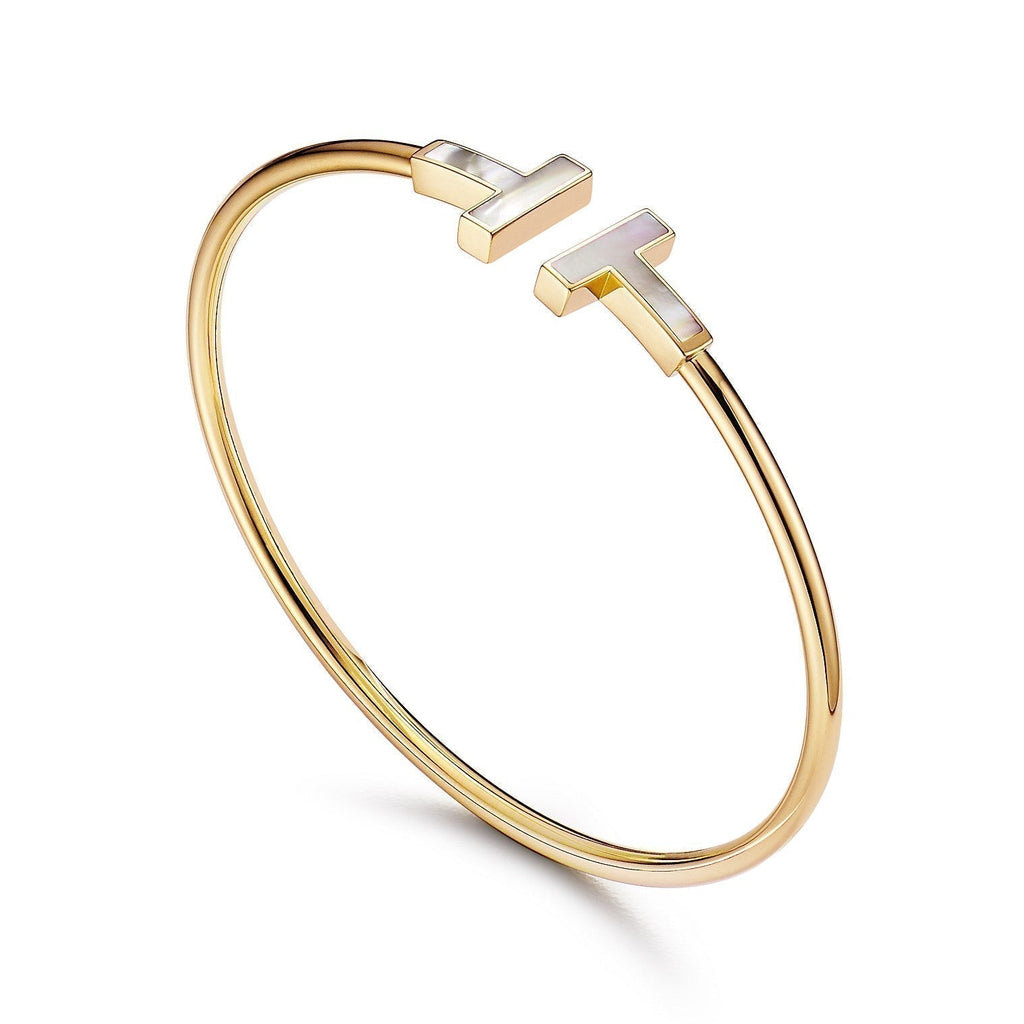 TIFFANY T BRACELET 1.8MM MOP PINK GOLD