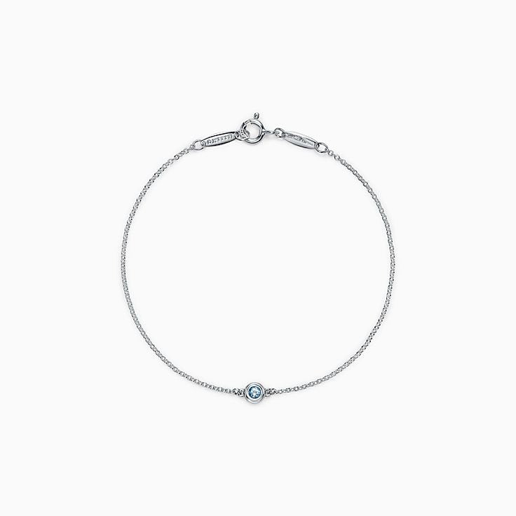 TIFFANY DIAMOND STERLING SILVER AQUAMARINE BUBBLE BRACELET