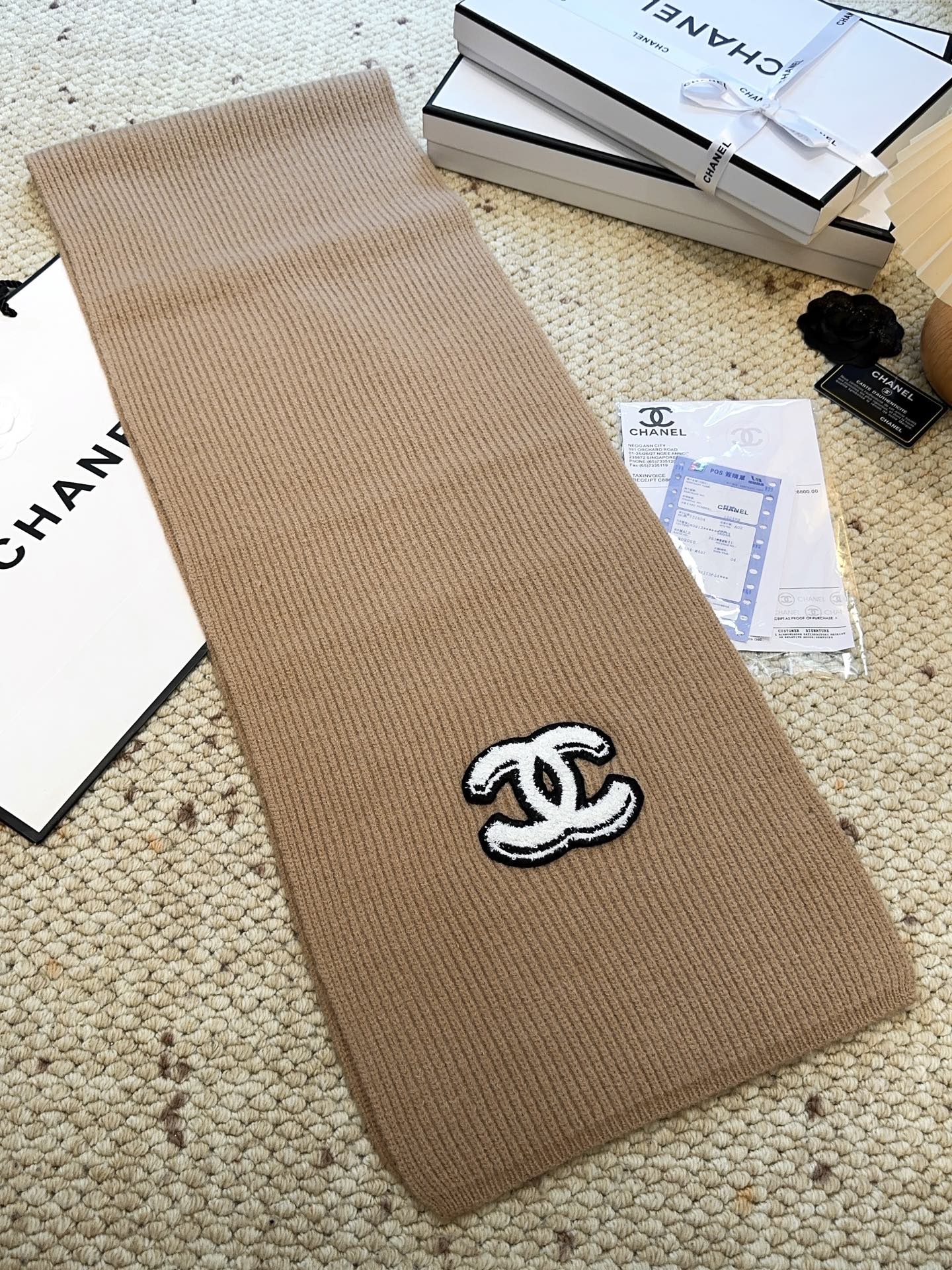 CHANEL 25S SCARF 175 IN CASHMERE 932232